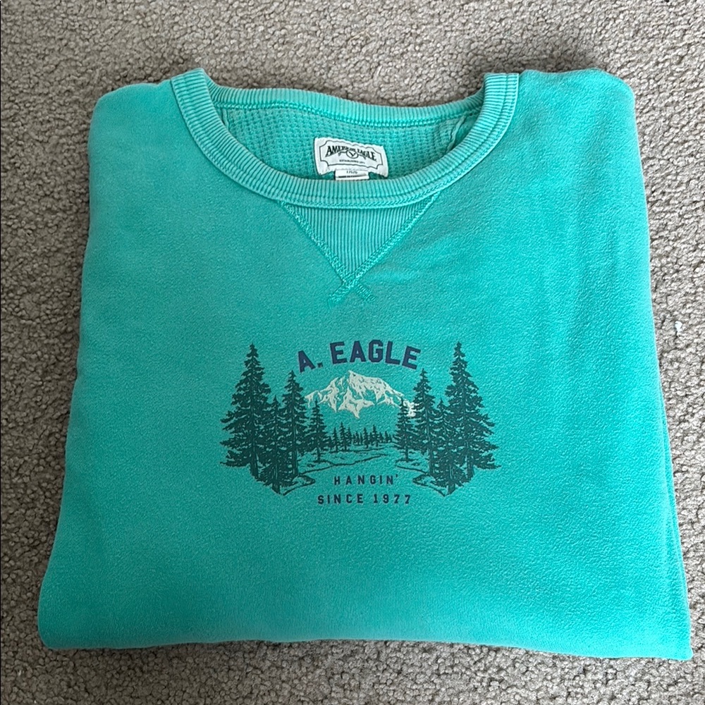 American Eagle Women’s Teal Crewneck Large